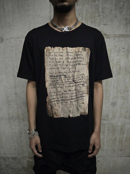 Yohji Yamamoto POUR HOMME AW22 Pigment Paper Graphic T-shirt