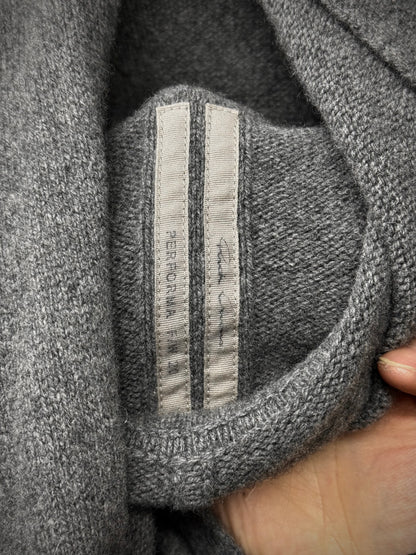 Rick Owens AW20 "PERFORMA" GREY Hooded Cashmere Knit Sweater detail | DRIEW GARMENTS