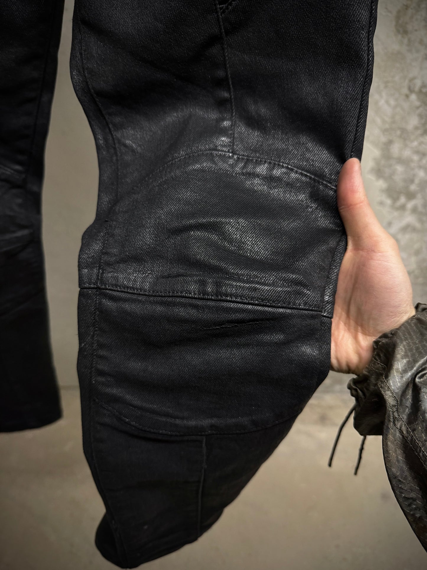 PIERRE BALMAIN 2010s Classic Waxed Biker Denim