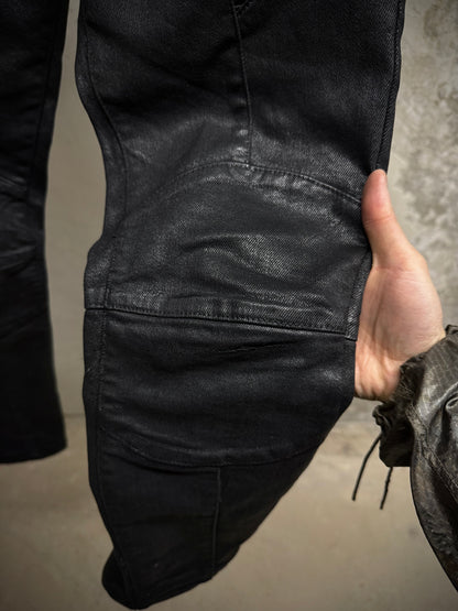 PIERRE BALMAIN 2010s Classic Waxed Biker Denim