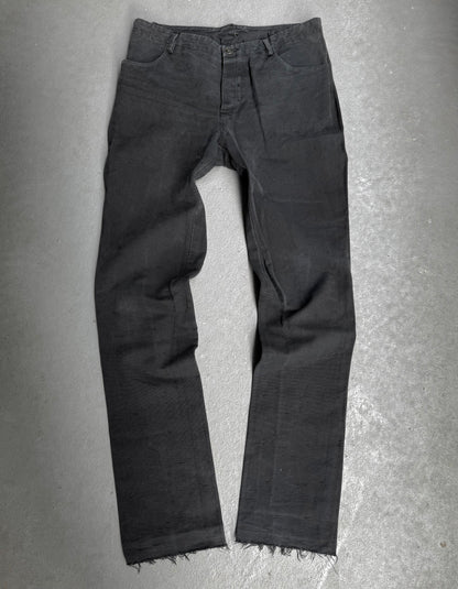 Label Under Construction Charcoal Grey Frayed Hem Trousers