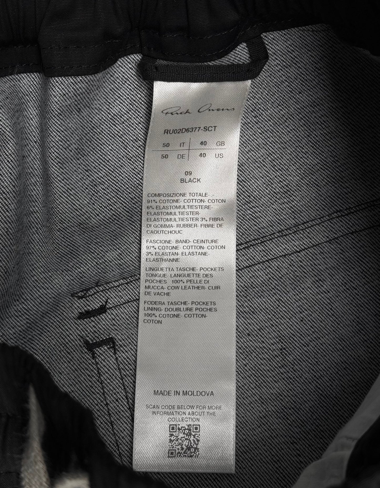 Rick Owens AW24 "PORTERVILLE" Coated Bauhaus Denim Cargo Zip Pants