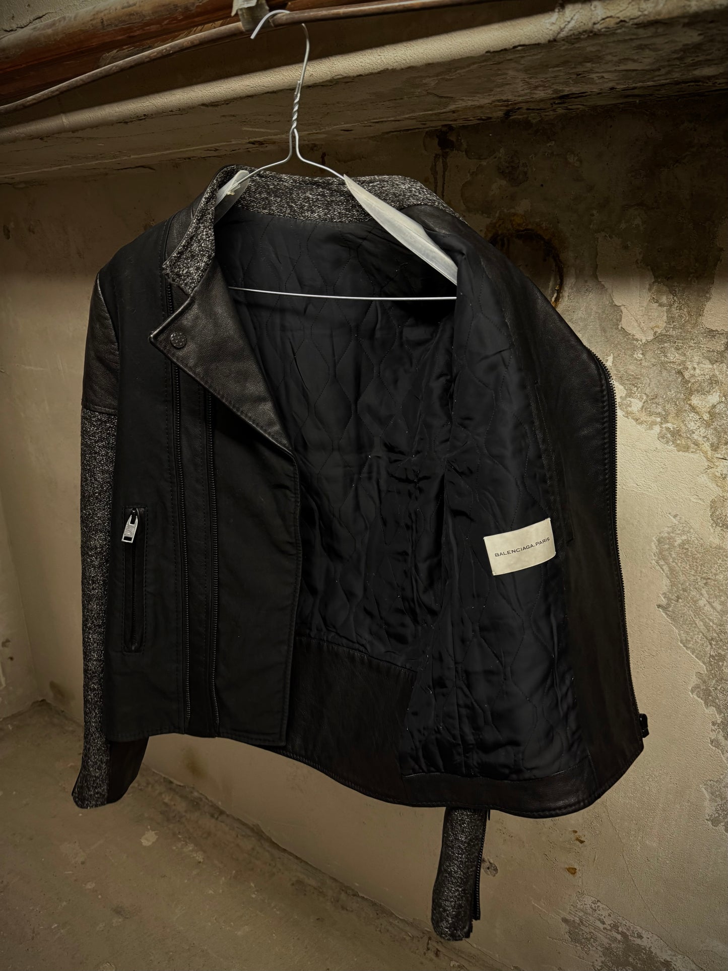 BALENCIAGA by Nicolas Ghesquière AW2012 Buffalo Leather Hybrid Rider Jacket