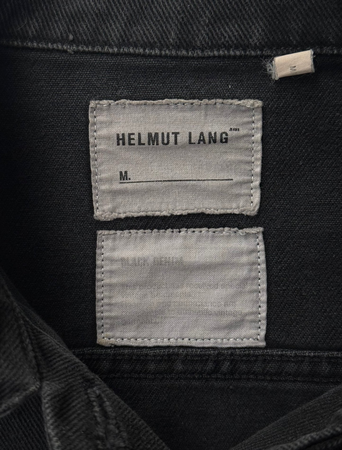 Helmut Lang Early 00s Washed Black Denim Trucker Jacket