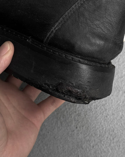 Cinzia Araia Early 00s Spiral Zip Leather Creeper Boots