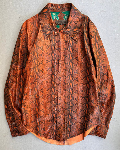 SKKIN U.S.A Early 00s Snakeskin Leather Button-up Shirt