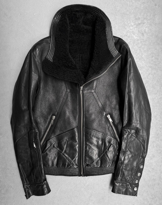 Rick Owens AW12 "MOUNTAIN" Lamb Leather Shearling Geo Jacket