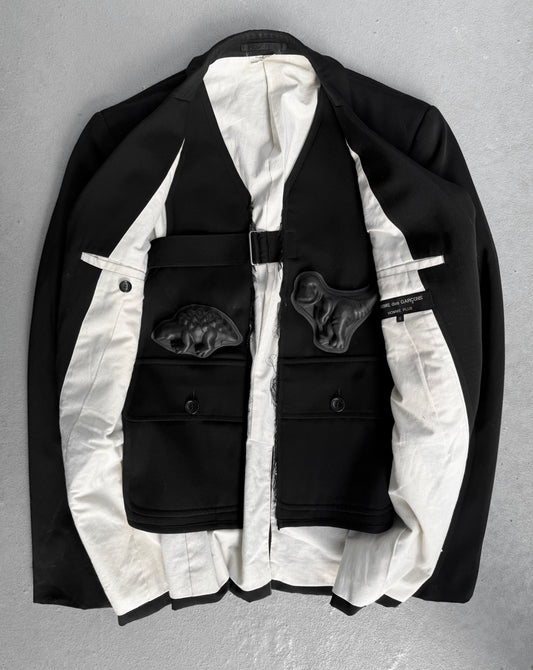 COMME des GARÇONS HOMME PLUS AW17 Rubber Dinosaur Double-Layered Blazer