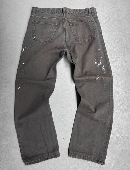Helmut Lang AW00 Charcoal Brown Bootcut Painter Denim