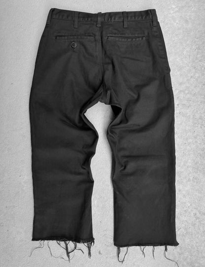 BLACK COMME des GARÇONS SS10 Patchwork Frayed Hem Capris Denim