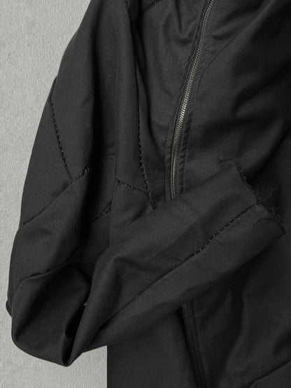 LEON EMANUEL BLANCK Distortion Curved Overlock Wool Lined Hooded Coat detail | DRIEW GARMENTS