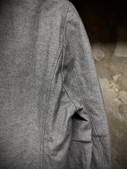 Carol Christian Poell AW97-98 Grey Hooded Zip-Up Denim Jacket detail | DRIEW GARMENTS