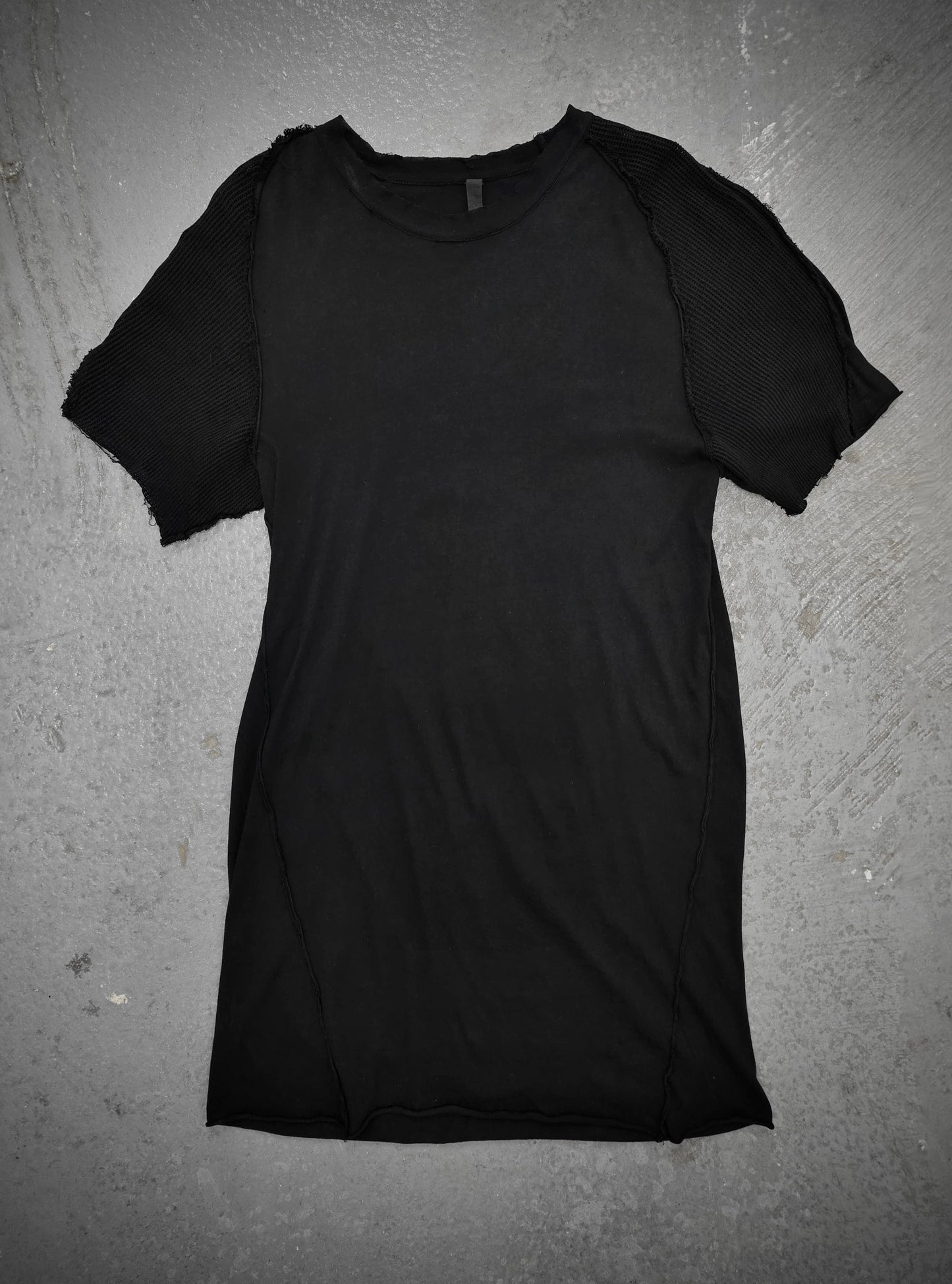 DAMIR DOMA 2010s Distressed Raglan Mesh Sleeve T-shirt