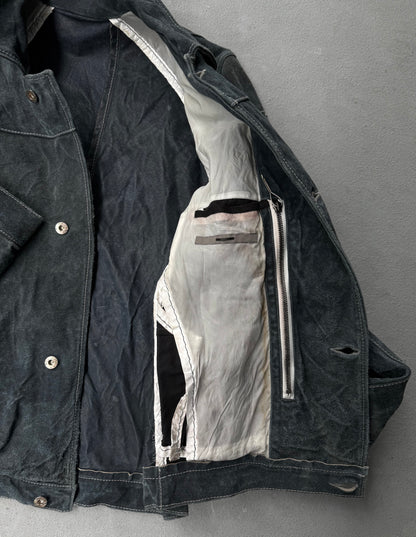 Taichi Murakami AW25 Indigo Hand-Dyed Reverse Calf Leather Work Jacket