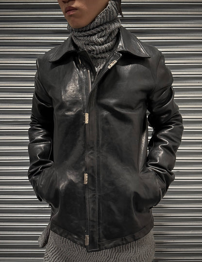 Carol Christian Poell ‘LM/2498 CORS-PTC/010’ Object-dyed Lined Scarstitch Horse Leather Jacket