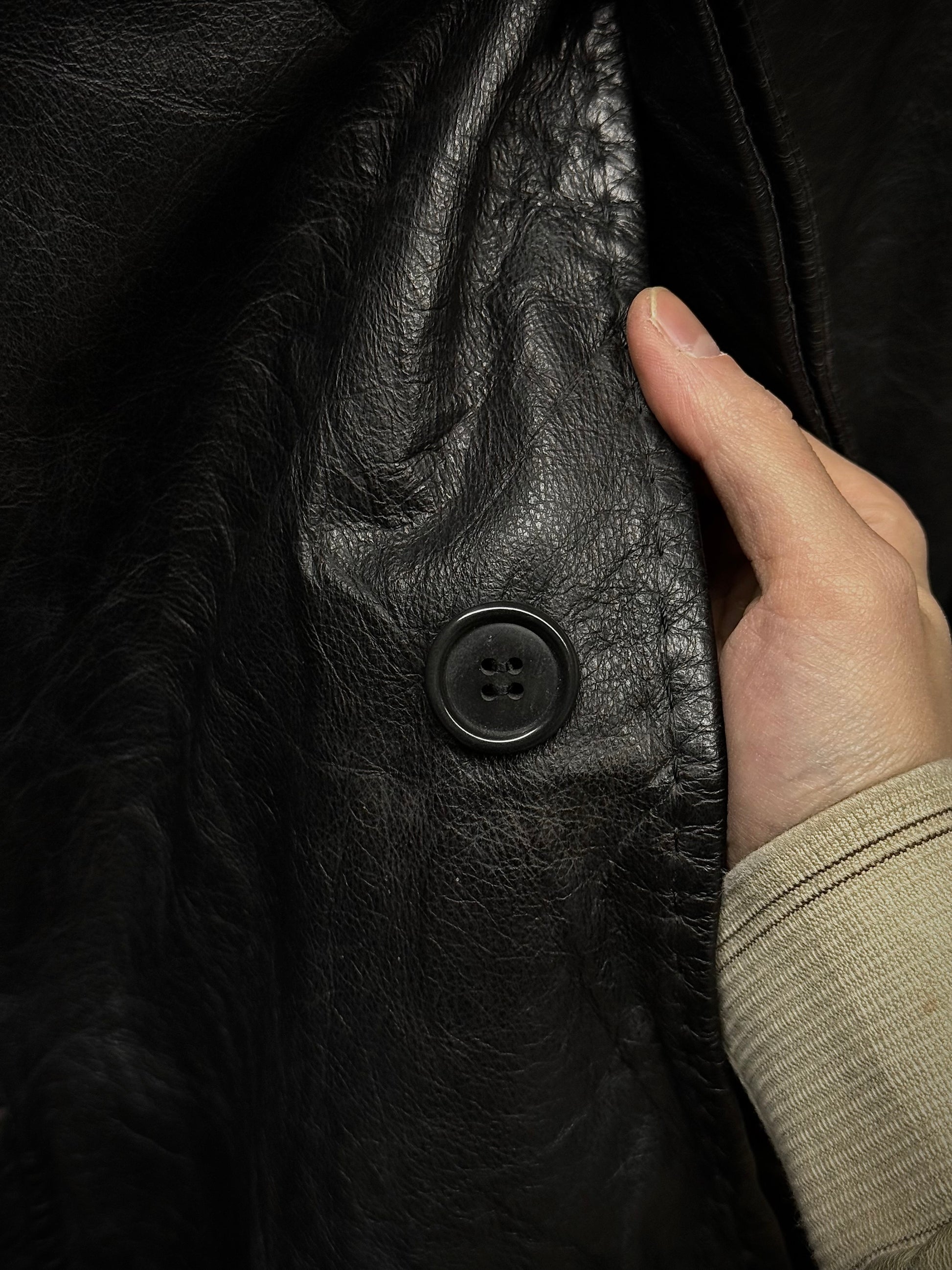 Yuji Yamada Late 90s Cow Leather High Neck Coat detail | DRIEW GARMENTS