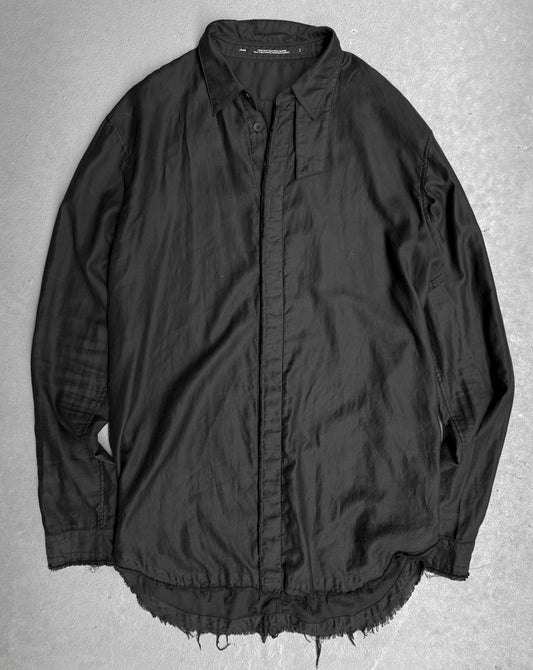 Julius_7 SS25 "LUNARCHY;" Raw Hem Oversized Long-sleeves Shirt