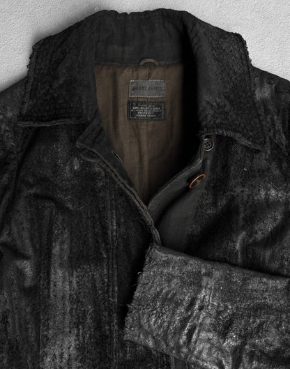 SHARE SPIRIT Early 00s Blistered Waxed Cotton Long Coat