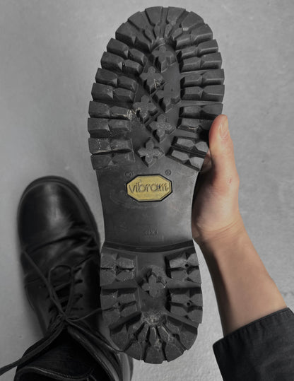 GUIDI '795V' Black Horse Leather Lace-up Boots