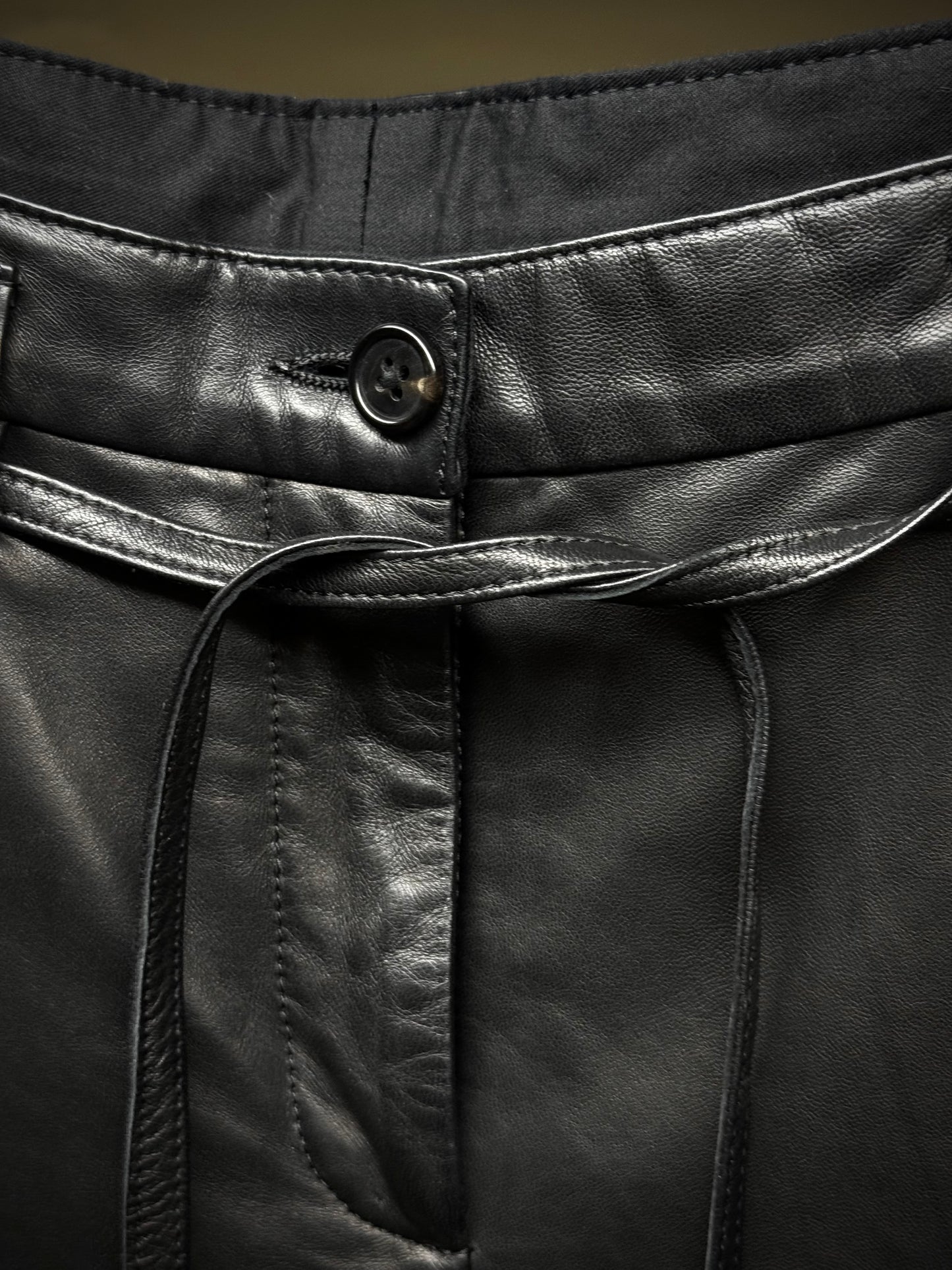 Ann Demeulemeester AW08 Lambskin Leather Bootcut Flare Pants
