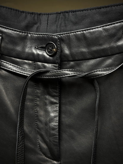 Ann Demeulemeester AW08 Lambskin Leather Bootcut Flare Pants