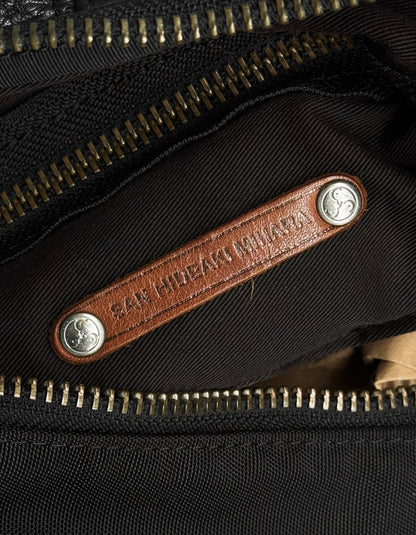 SAN Hideaki Mihara Early 00s Nylon Cow Leather Trim Side Bag