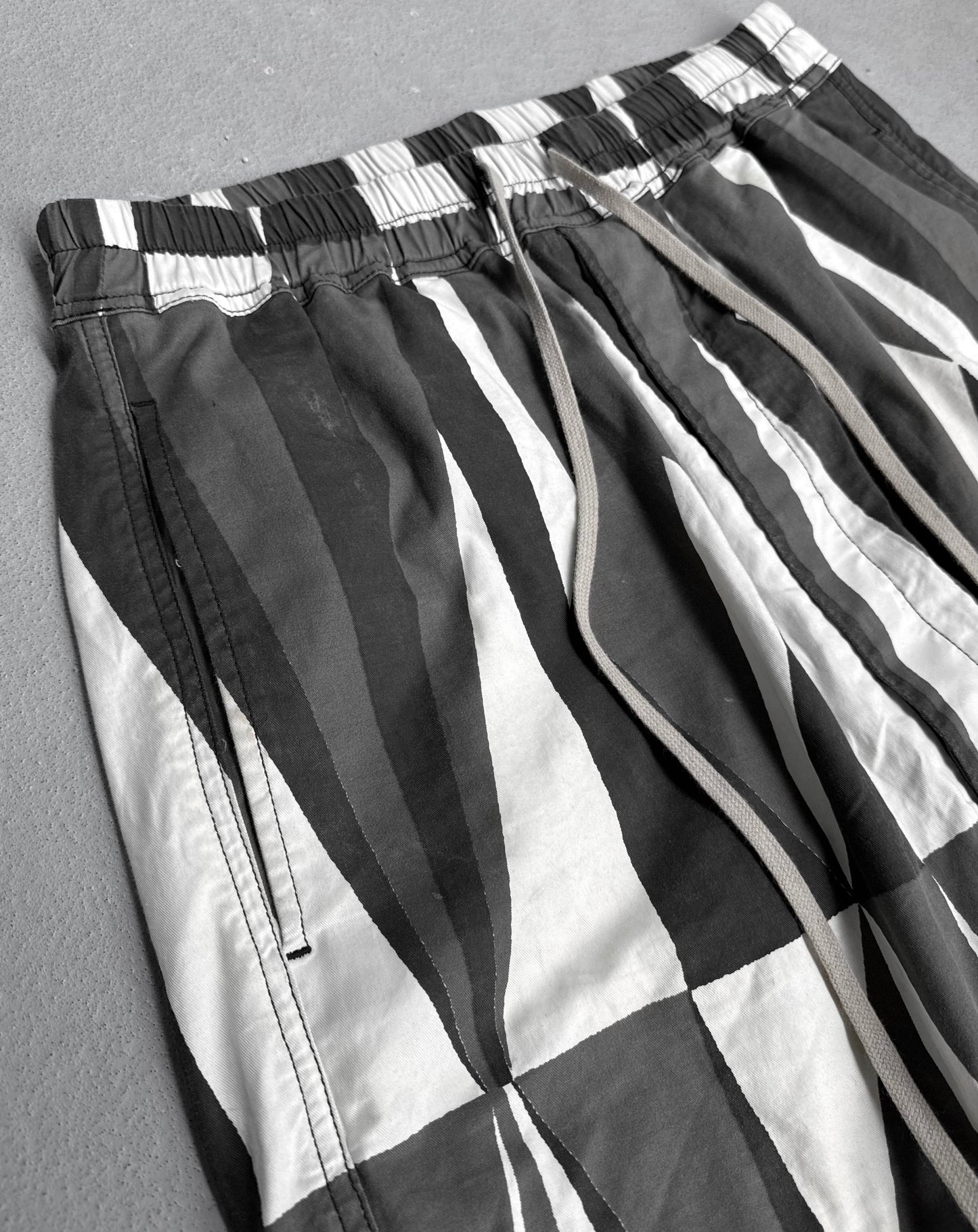 Rick Owens DRKSHDW SS14 “VICIOUS” Geometric Camouflage Drop-crotch Pod Shorts