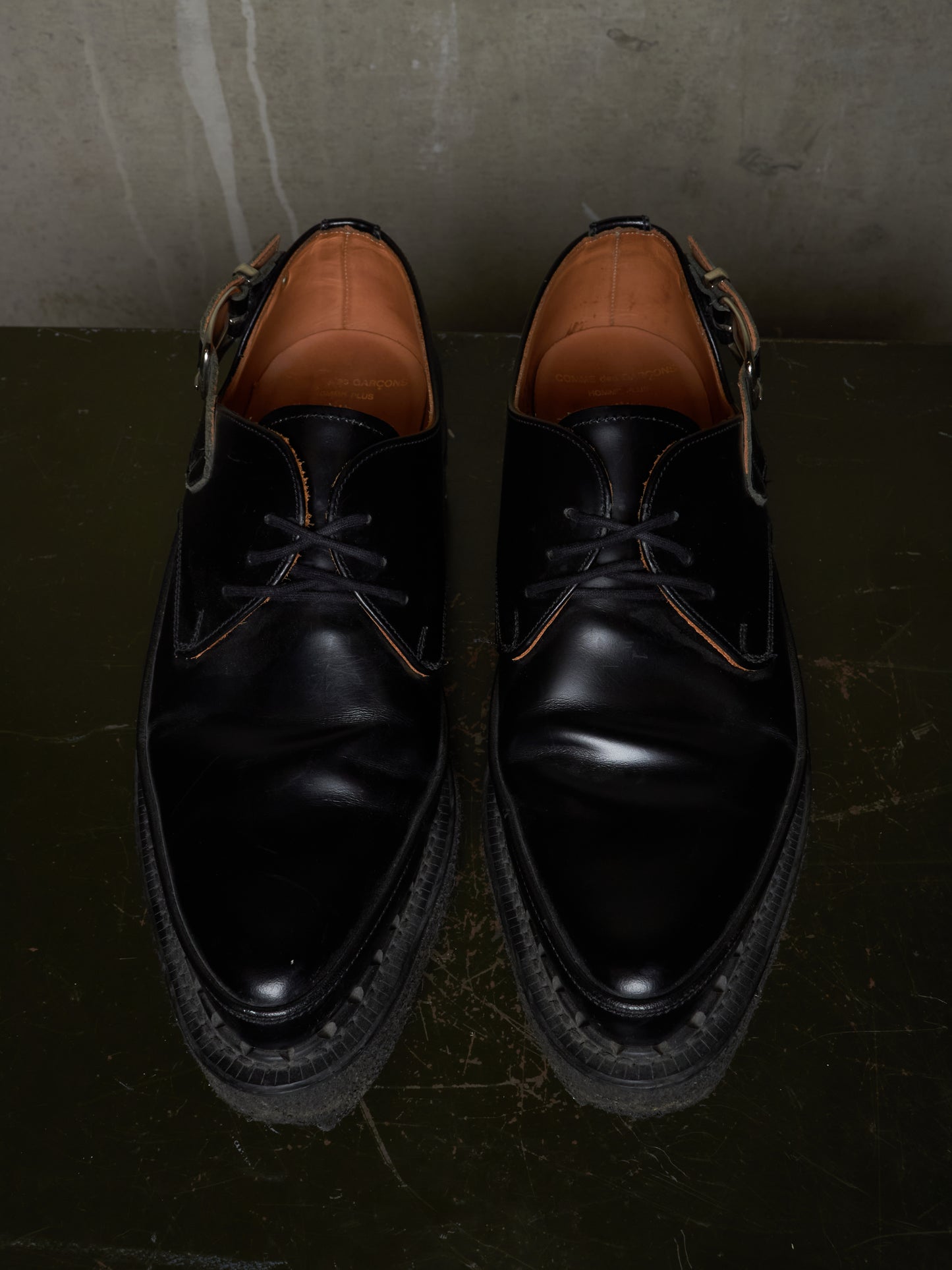 COMME des GARÇONS HOMME PLUS x George Cox AW17 Pointy Toe Crepe Derbies