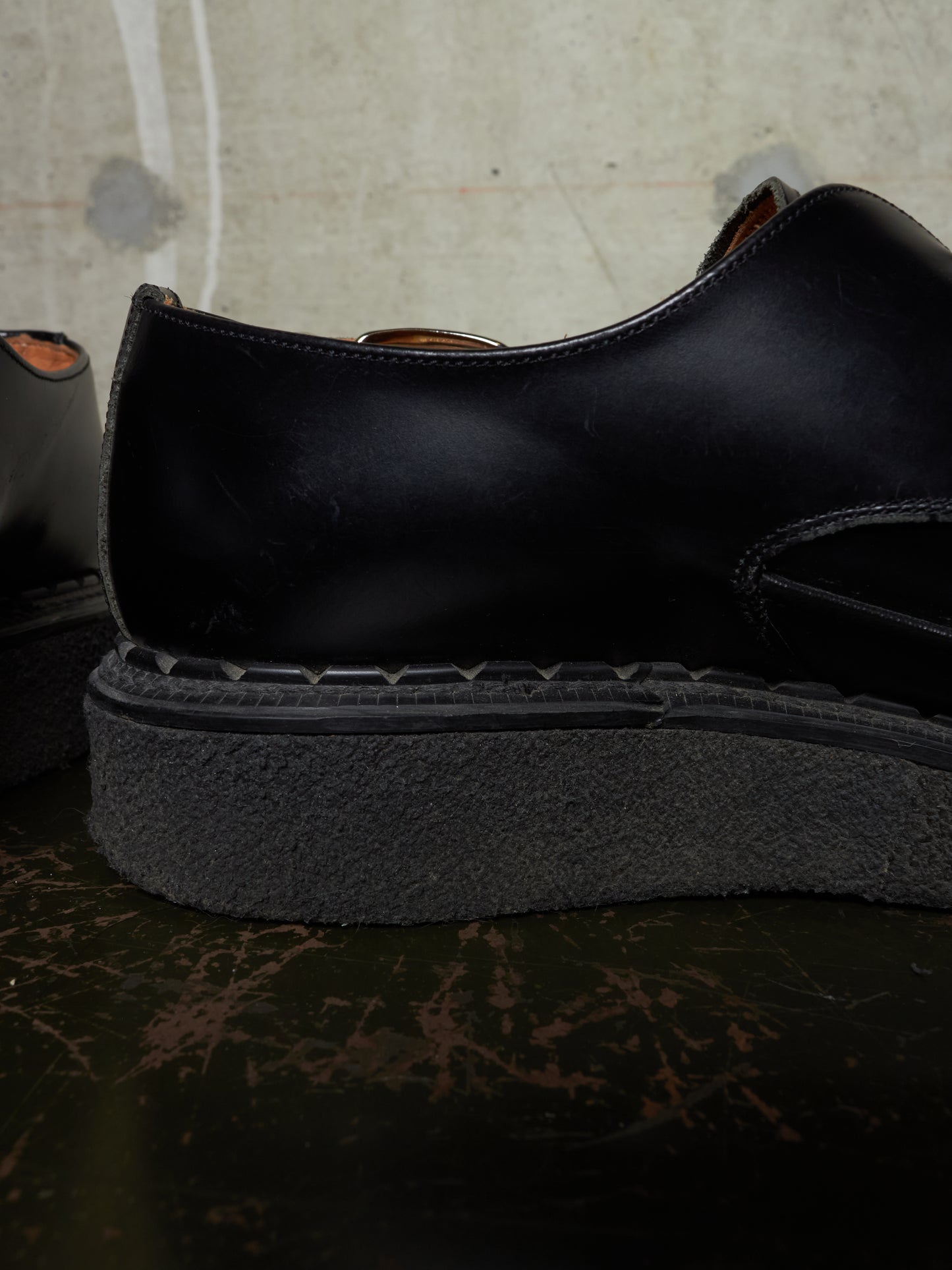 COMME des GARÇONS HOMME PLUS x George Cox AW17 Pointy Toe Crepe Derbies