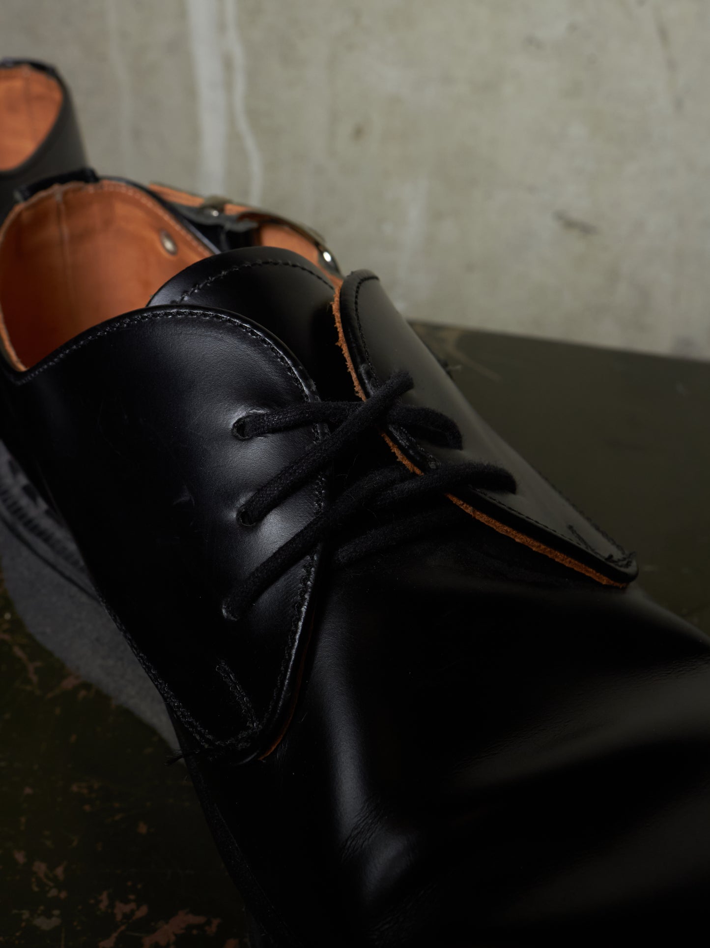 COMME des GARÇONS HOMME PLUS x George Cox AW17 Pointy Toe Crepe Derbies