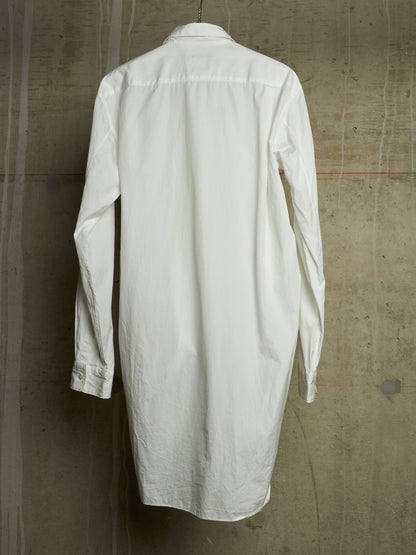 COMME des GARÇONS HOMME PLUS SS19 Asymmetric White Ruffled Gathered Shirt