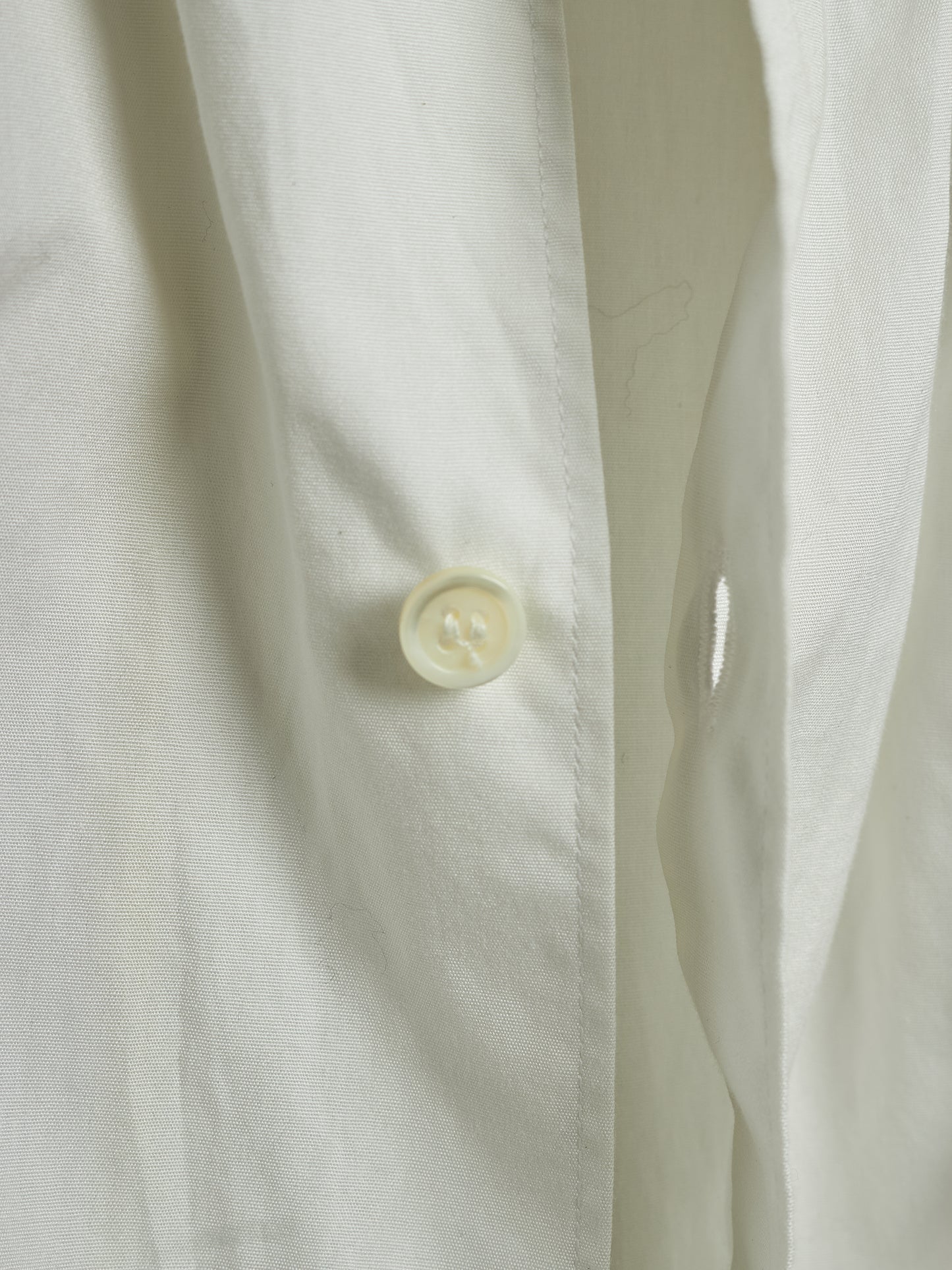 COMME des GARÇONS HOMME PLUS SS19 Asymmetric White Ruffled Gathered Shirt