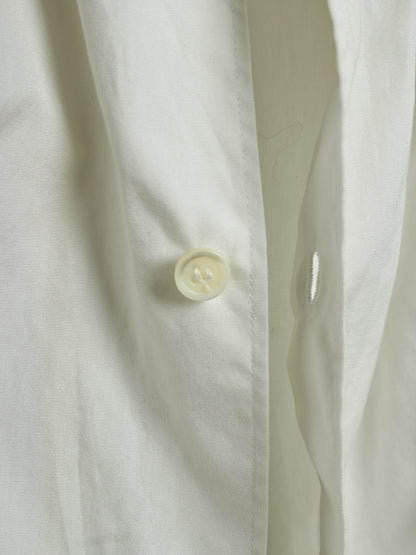 COMME des GARÇONS HOMME PLUS SS19 Asymmetric White Ruffled Gathered Shirt