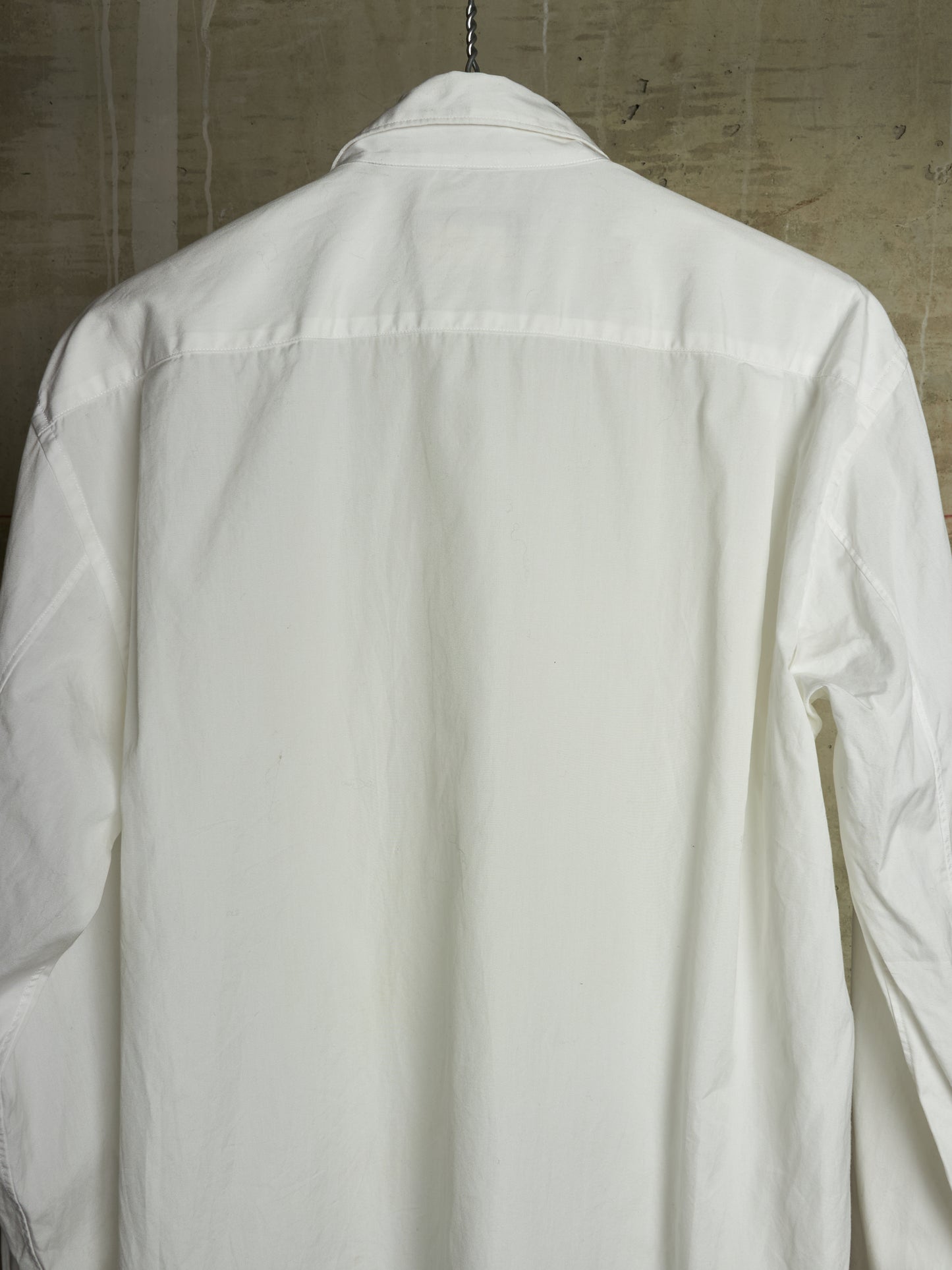 COMME des GARÇONS HOMME PLUS SS19 Asymmetric White Ruffled Gathered Shirt