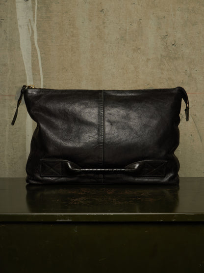 cornelian taurus by daisuke iwanaga 00s Black Cow Leather Zip Clutch Bag