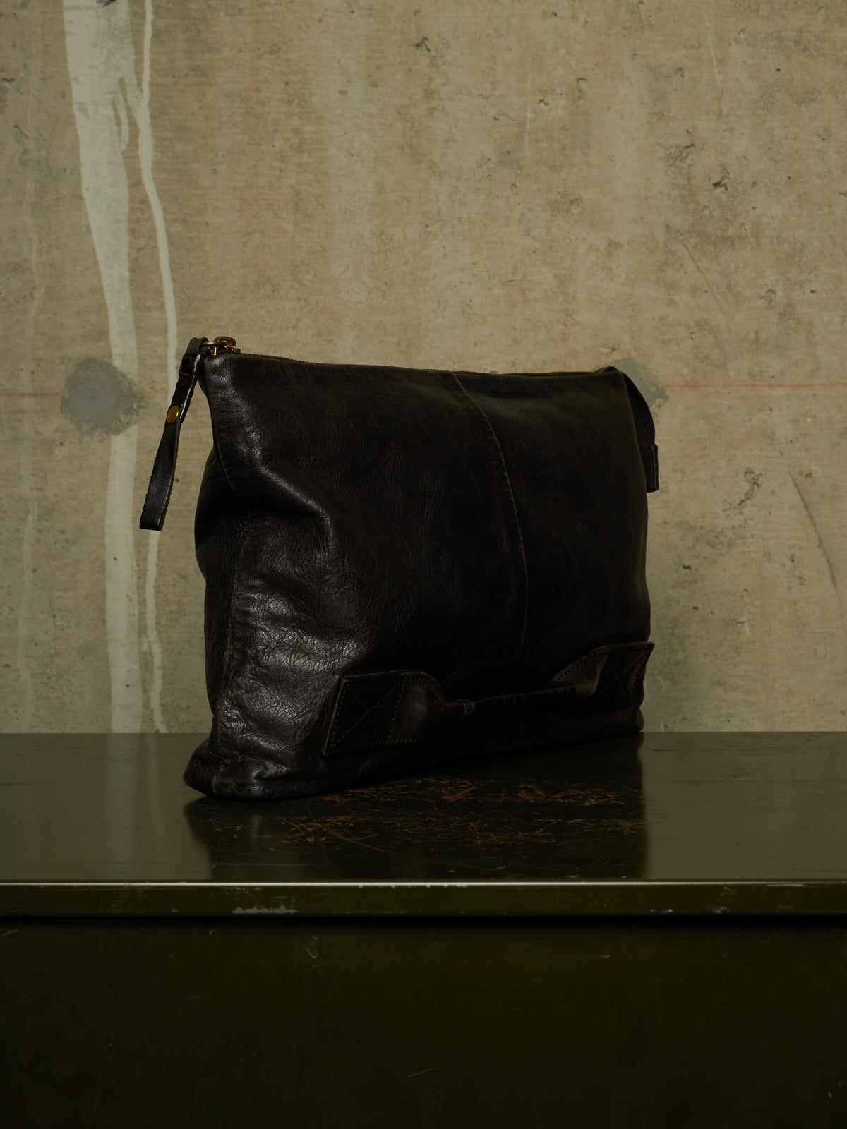 cornelian taurus by daisuke iwanaga 00s Black Cow Leather Zip Clutch Bag
