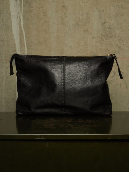cornelian taurus by daisuke iwanaga 00s Black Cow Leather Zip Clutch Bag