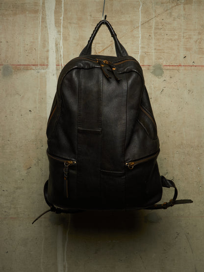 cornelian taurus by daisuke iwanaga 00s Black Goatskin Multi Zip Leather Backpack