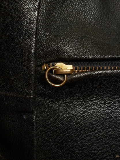cornelian taurus by daisuke iwanaga 00s Black Goatskin Multi Zip Leather Backpack