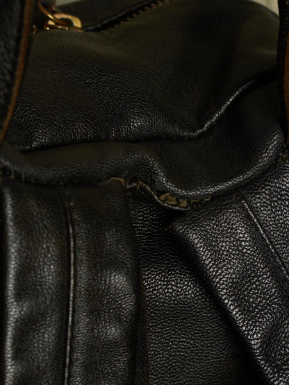 cornelian taurus by daisuke iwanaga 00s Black Goatskin Multi Zip Leather Backpack