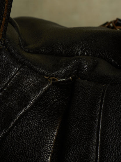cornelian taurus by daisuke iwanaga 00s Black Goatskin Multi Zip Leather Backpack