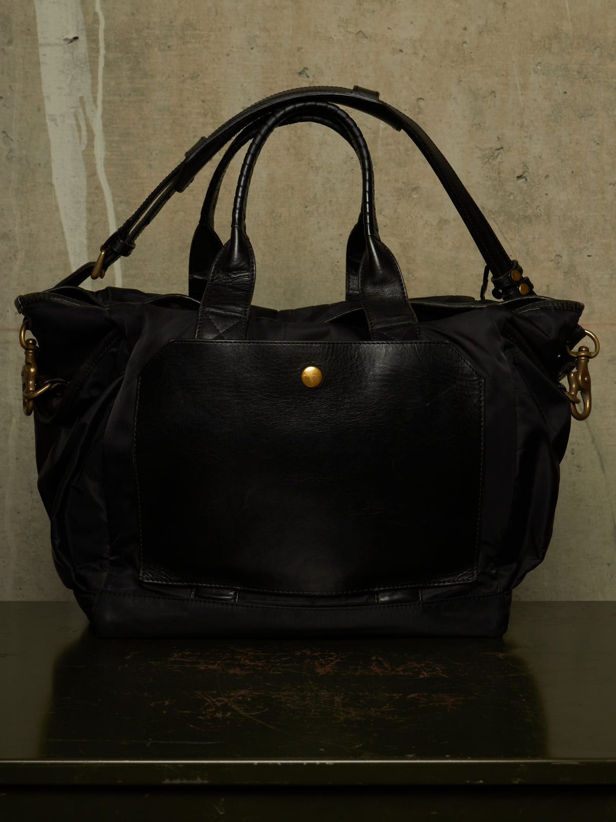 cornelian taurus by daisuke iwanaga SS22 'co22sstt020' Black Nylon Cow Leather Tool Tote Bag