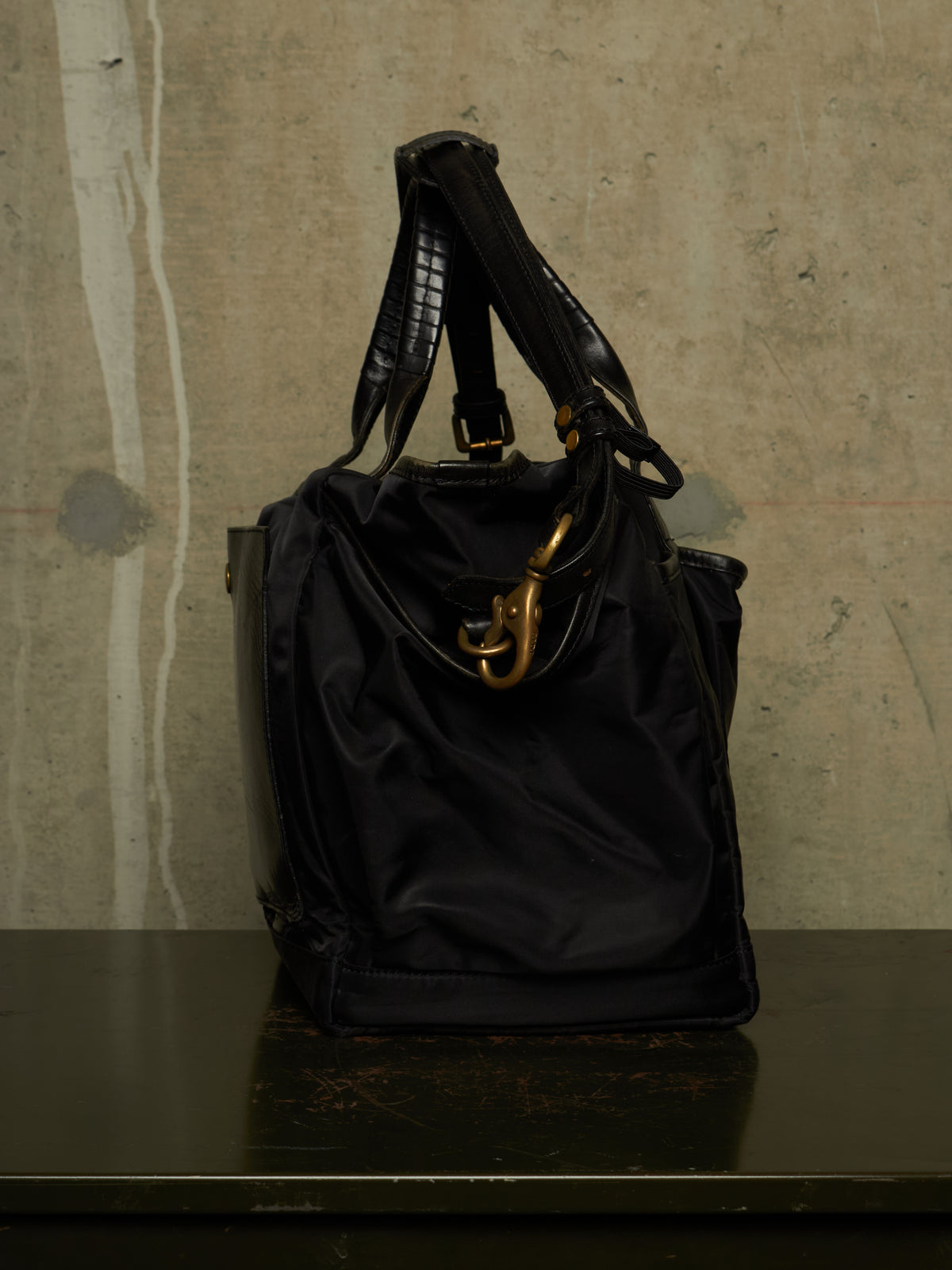 cornelian taurus by daisuke iwanaga SS22 'co22sstt020' Black Nylon Cow Leather Tool Tote Bag