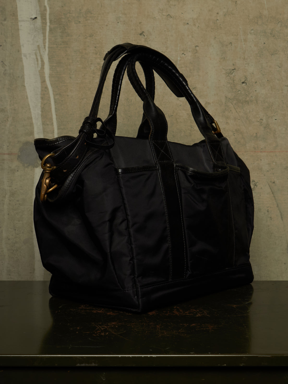 cornelian taurus by daisuke iwanaga SS22 'co22sstt020' Black Nylon Cow Leather Tool Tote Bag