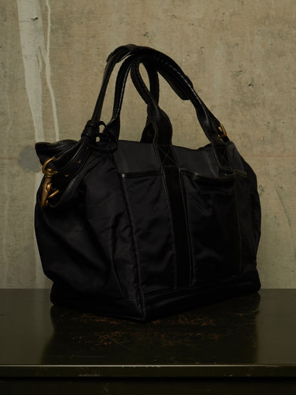 cornelian taurus by daisuke iwanaga SS22 'co22sstt020' Black Nylon Cow Leather Tool Tote Bag