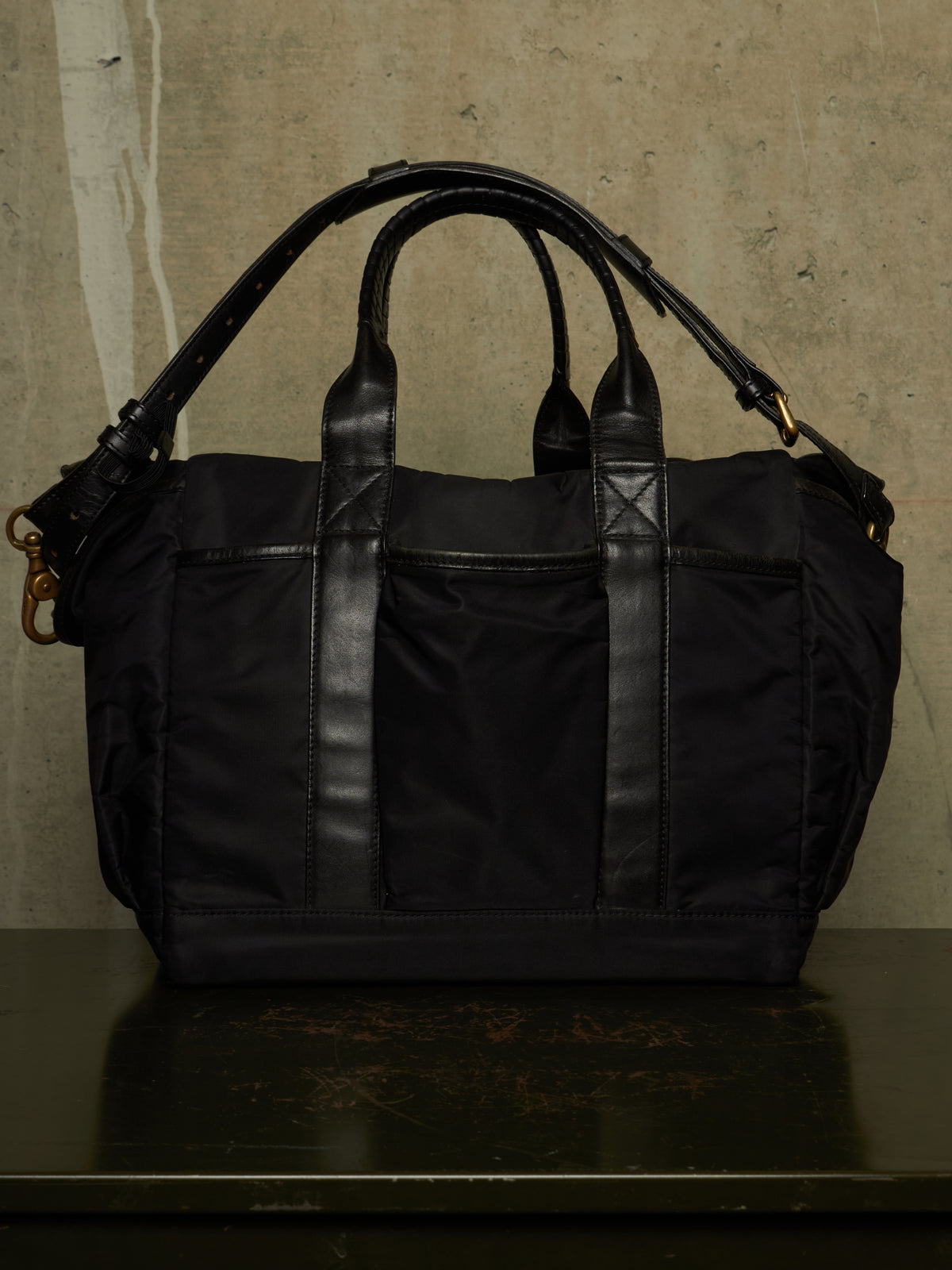 cornelian taurus by daisuke iwanaga SS22 'co22sstt020' Black Nylon Cow Leather Tool Tote Bag