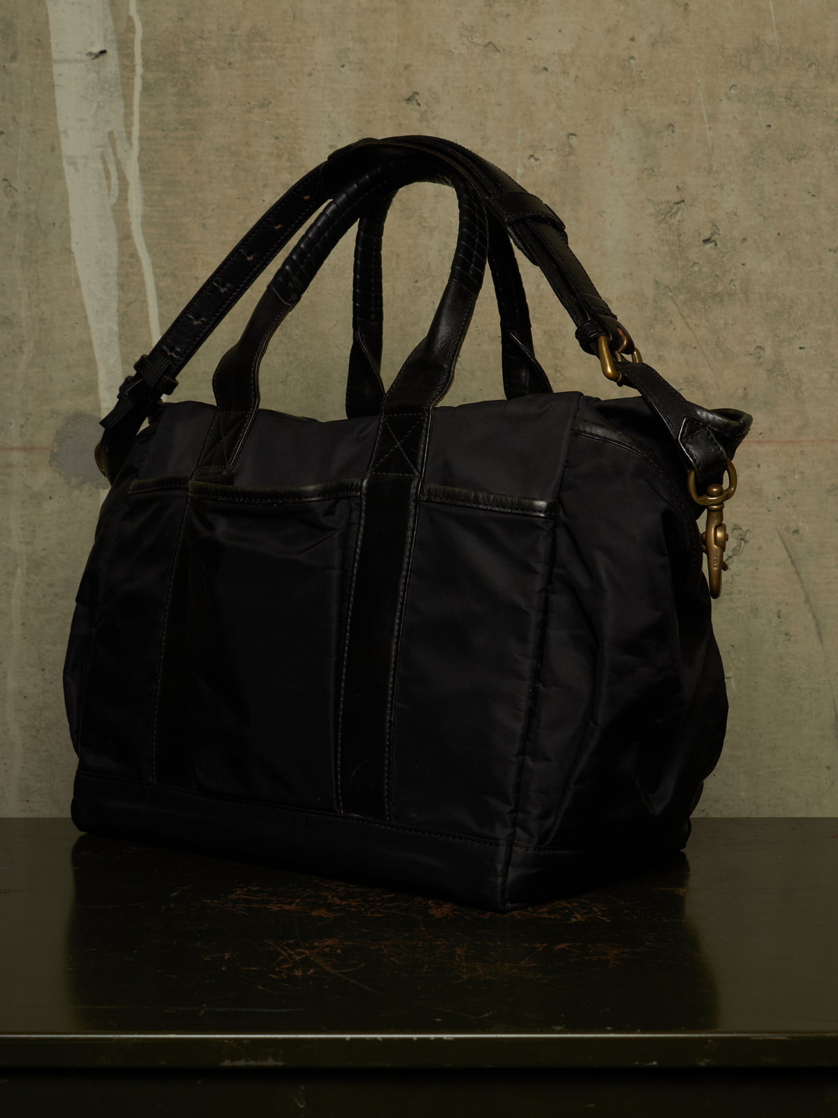 cornelian taurus by daisuke iwanaga SS22 'co22sstt020' Black Nylon Cow Leather Tool Tote Bag