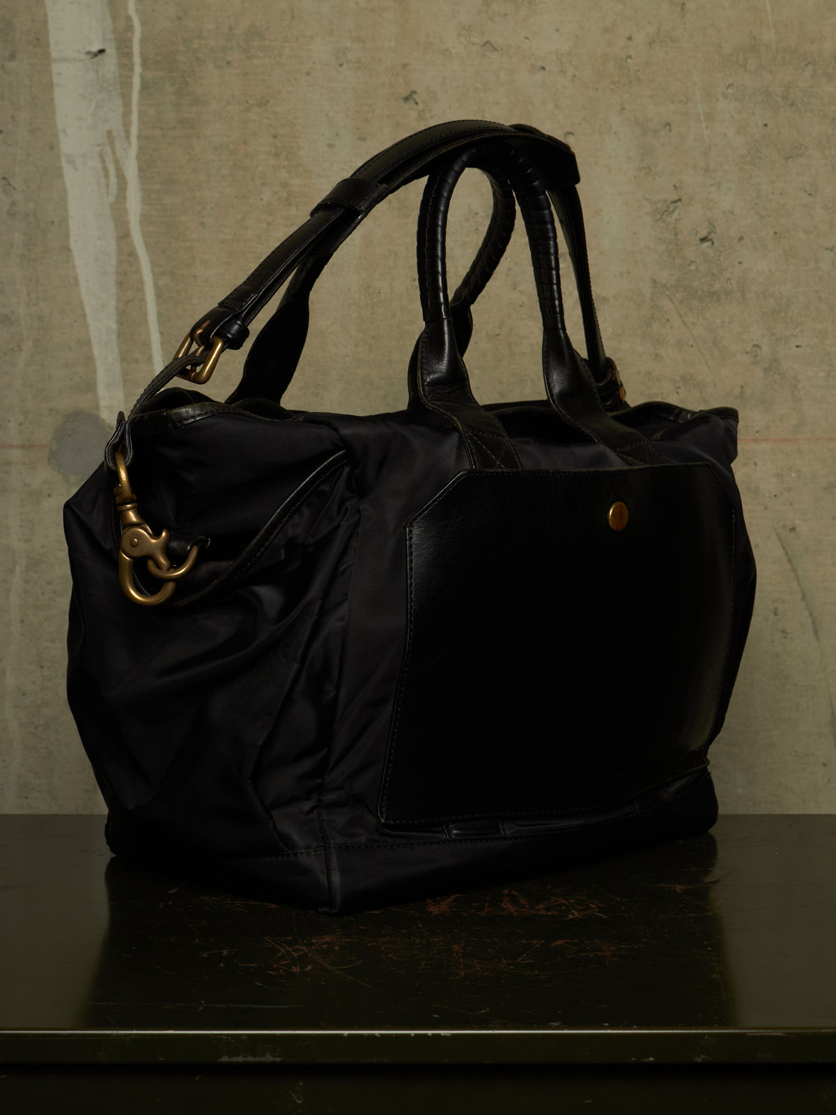 cornelian taurus by daisuke iwanaga SS22 'co22sstt020' Black Nylon Cow Leather Tool Tote Bag