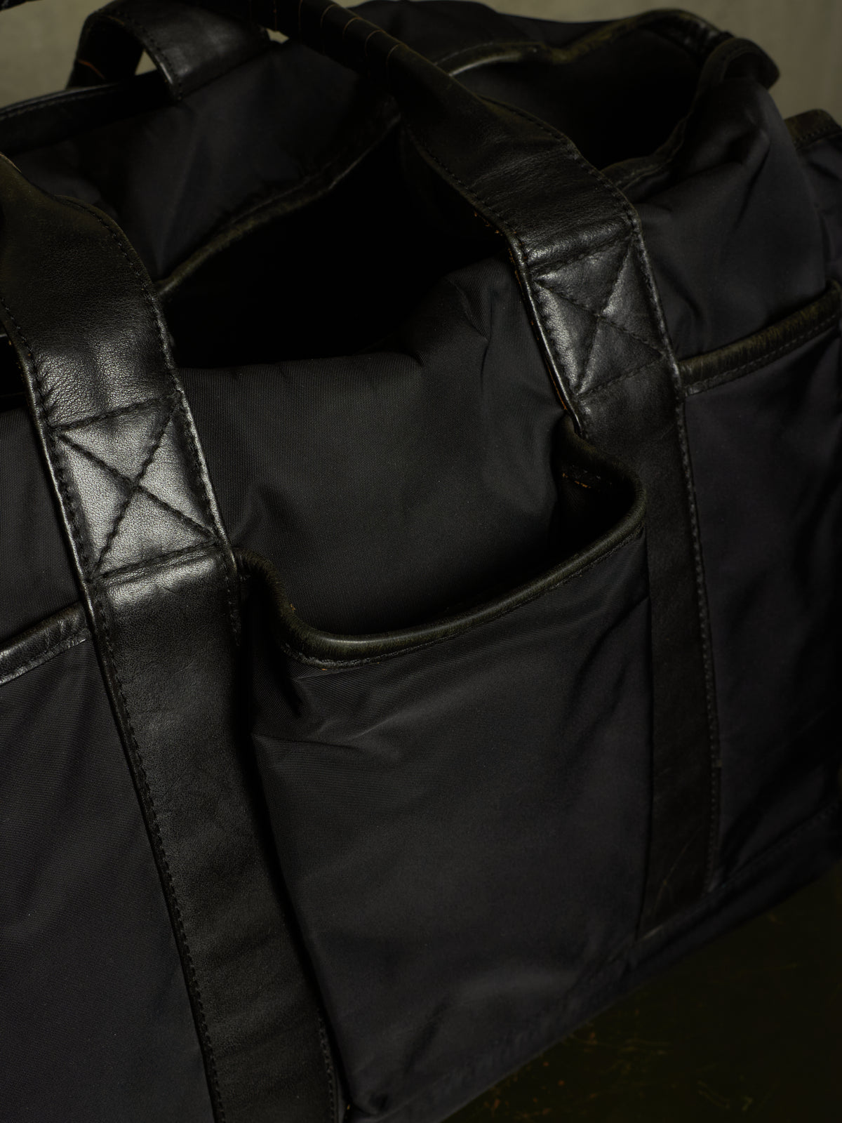 cornelian taurus by daisuke iwanaga SS22 'co22sstt020' Black Nylon Cow Leather Tool Tote Bag