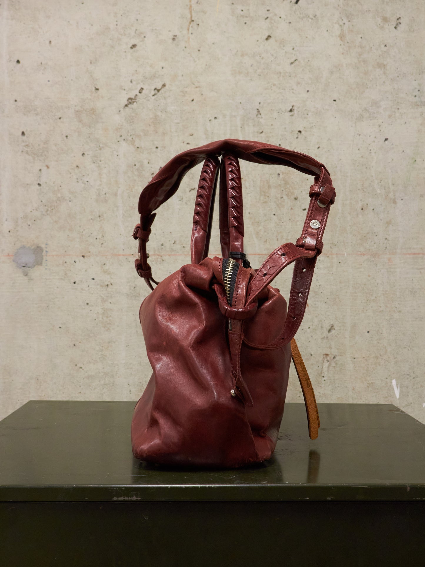 cornelian taurus by daisuke iwanaga AW10 Mini Bordeaux Veil Handle Horse Leather Bag